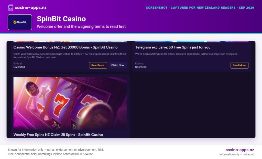 SpinBit Casino welcome bonus and wagering terms, explained for New Zealand players (September 2026)