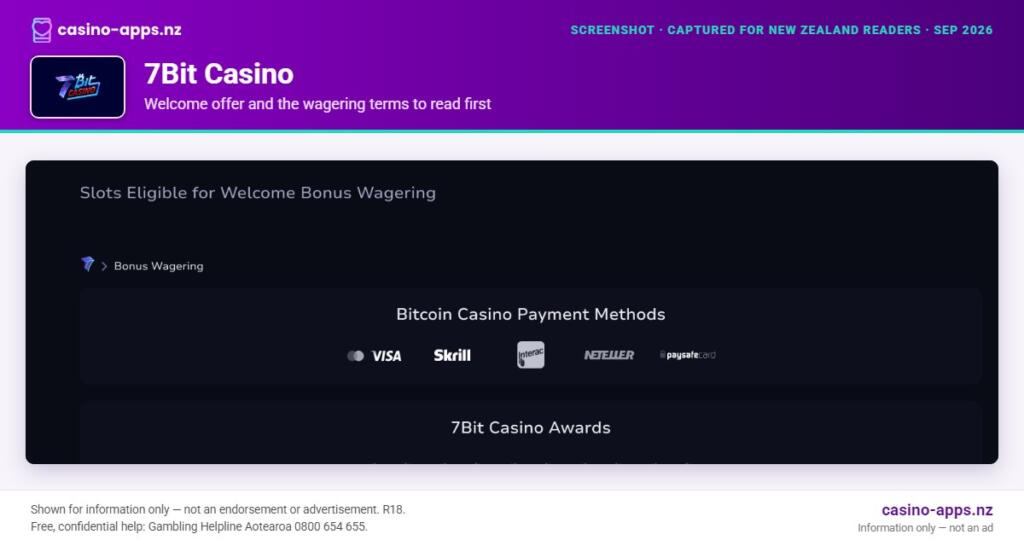 7Bit Casino welcome bonus and wagering terms, explained for New Zealand players (September 2026)