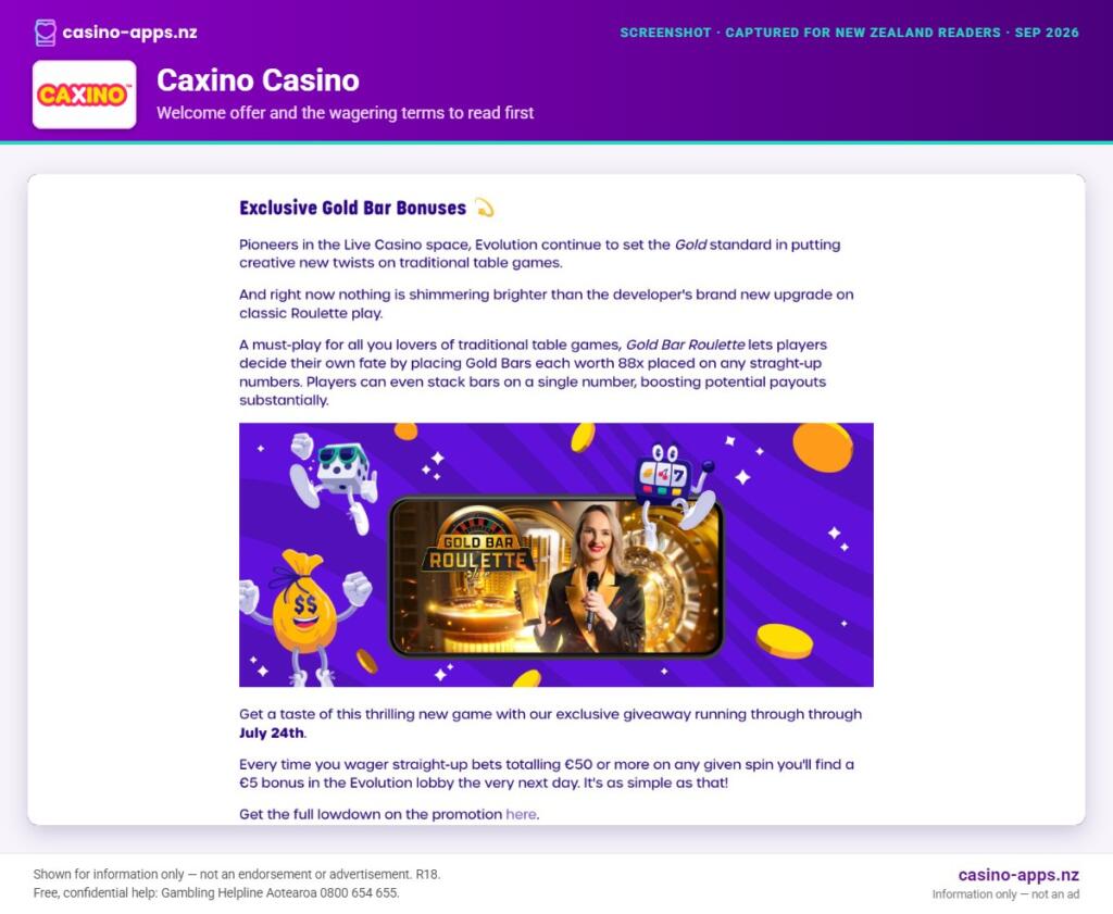 Caxino Casino welcome bonus and wagering terms, explained for New Zealand players (September 2026)