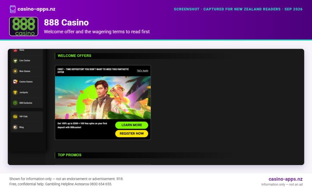 888 Casino welcome bonus and wagering terms, explained for New Zealand players (September 2026)