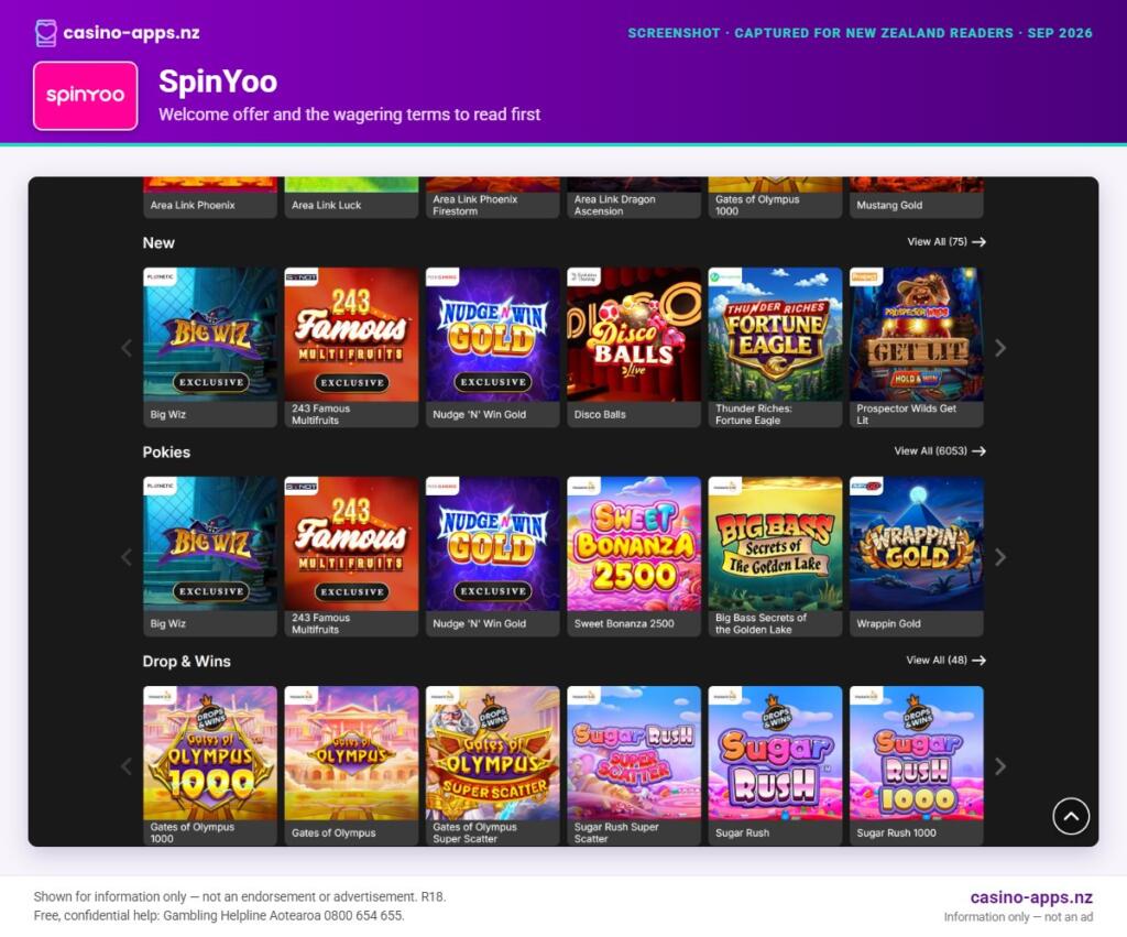 SpinYoo Casino welcome bonus and wagering terms, explained for New Zealand players (September 2026)