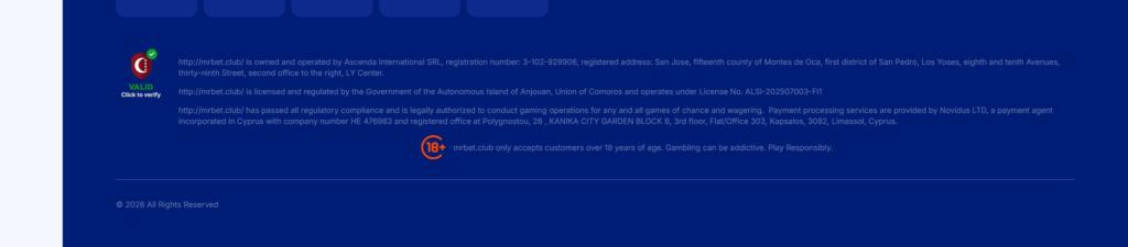 Mr Bet Casino licensing and regulatory details, reviewed for New Zealand players (September 2026)
