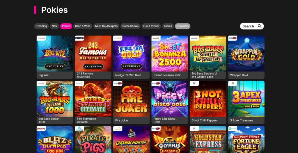 SpinYoo Casino games lobby and platform layout as seen by New Zealand players (September 2026)